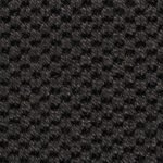 Close-up of a solid black chunky knit rug pattern.