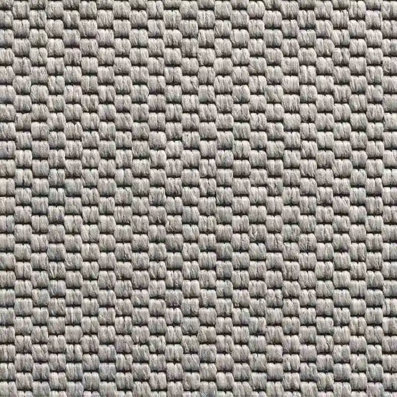 Close-up of pale grey woven carpet texture