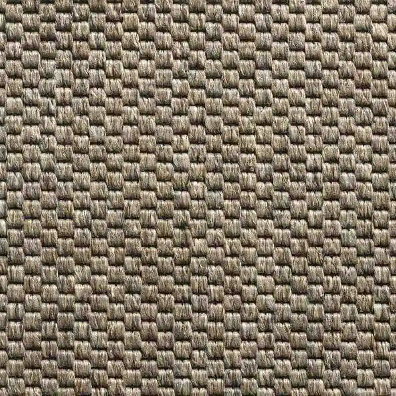 Close-up of warm beige-taupe woven carpet texture