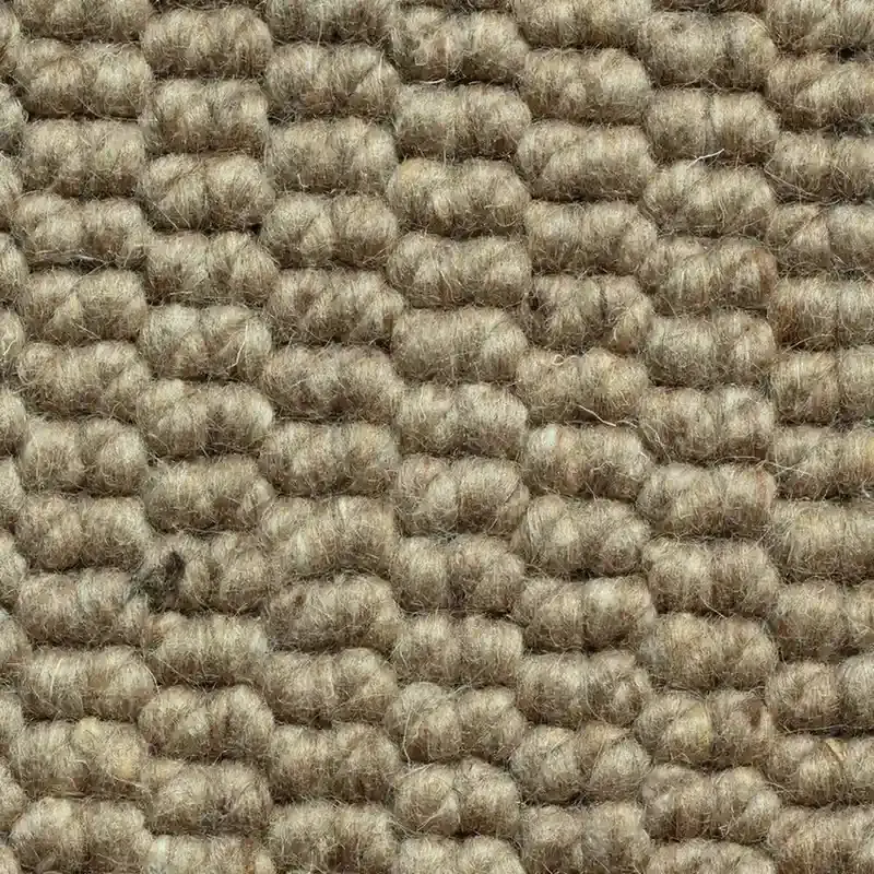 Warm beige chunky loop wool carpet with raised bobble texture