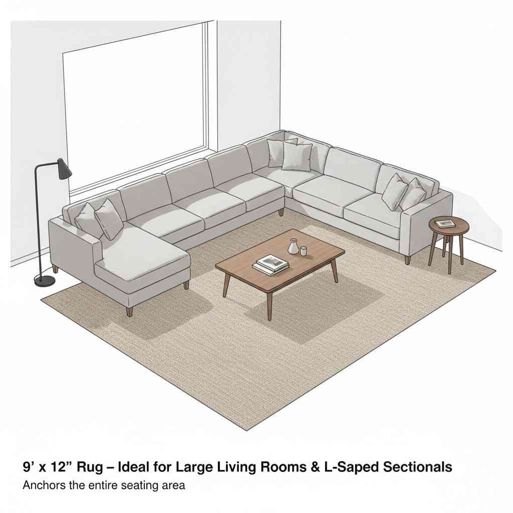 large living rooms or L-shaped 9×12